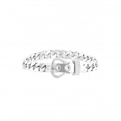 HERMÈS BOUCLE SELLIER BRACELET IN WHITE GOLD AND DIAMONDS 